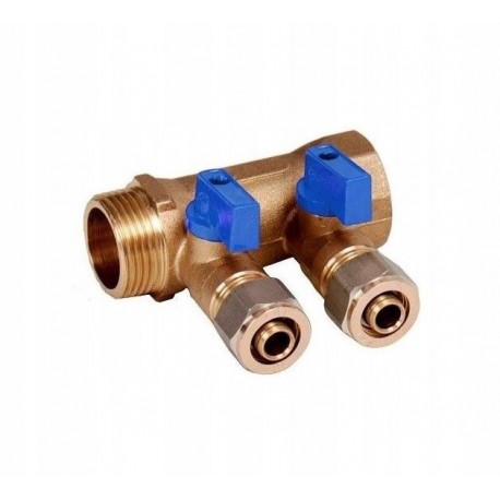 PEX ROZDZIELACZ 1"x16 - 2 OBWODY DO ZIMNEJ WODY