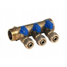 PEX ROZDZIELACZ 1"x16 - 3 OBWODY DO ZIMNEJ WODY