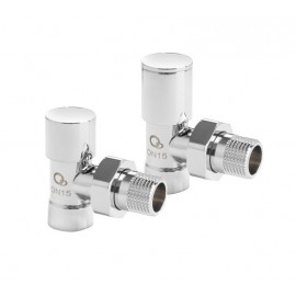 ZESTAW ZAWORÓW DO GRZEJNIKA KĄTOWY CHROM 1/2