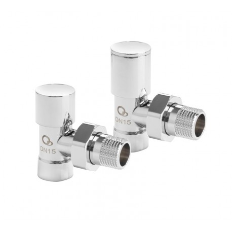 ZESTAW ZAWORÓW DO GRZEJNIKA KĄTOWY CHROM 1/2