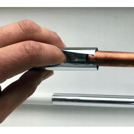 ROZETKA MASKOWNICA NA RURY PEX, MIEDZIANE BIAŁA