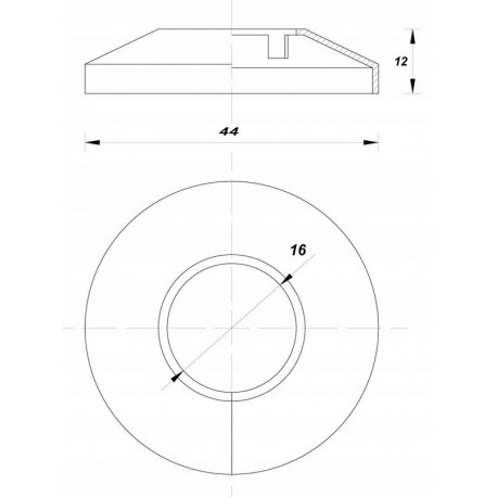 ROZETA MASKUJĄCA CHROM NA RURE PEX 16 MM