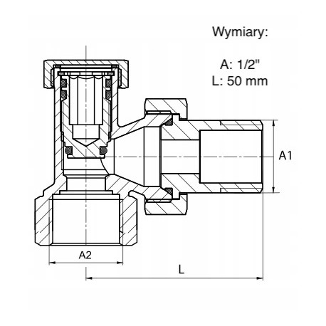 ZAWÓR GRZEJNIKOWY POWROTNY KĄTOWY 1/2