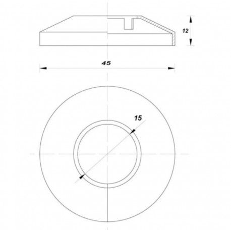 ROZETKA MASKUJĄCA BIAŁA NA RURĘ FI 15