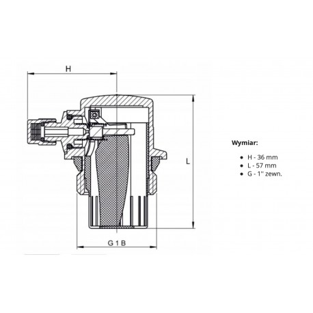 ODPOWIETRZNIK AUTOMATYCZNY w KORKU-1' LEWY