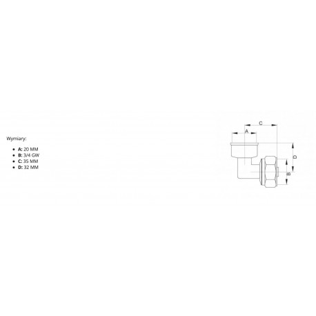 PEX KOLANO 20X3/4 GW