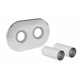 ZESTAW MASKUJĄCY CHROM ROZETA PODWÓJNA Z TULEJAMI