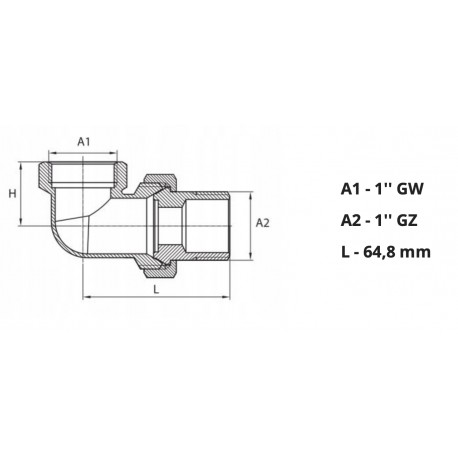 ŚRUBUNEK KĄTOWY MOSIĘZNY 1 STOŻEK