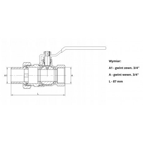 ZAWÓR KULOWY 3/4 WW RĄCZKA PN 16
