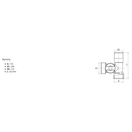 ZAWÓR KĄTOWY KULOWY 3/4X1/2X1/2