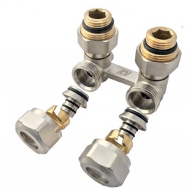 ZAWÓR ZESPOLONY 3/4X1/2 PLUS 2 ADAPTERY EUROKONUS 16X3/4 DO RUR PEX 16MM