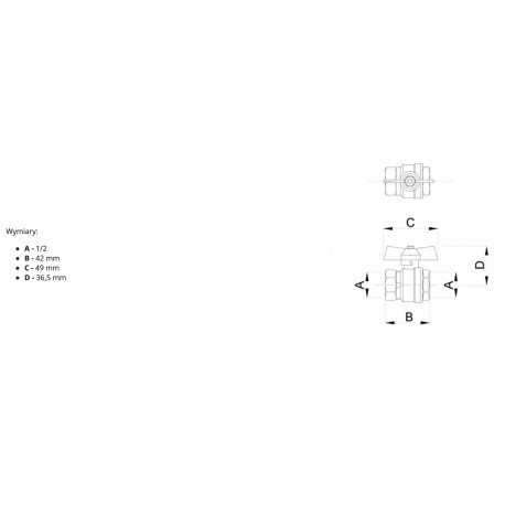 ZAWÓR KULOWY 3/4 CALA WZ MOTYL Z DŁAWICĄ