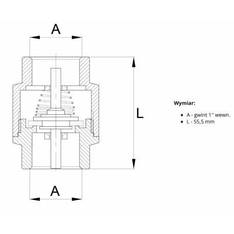 ZAWÓR ZWROTNY 1/2 MOS. BOLEC