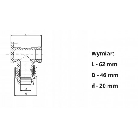 PE KOLANO Z ŁAPKAMI SKRĘCANE 20X1/2 GW DO WODY