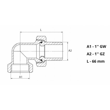 ŚRUBUNEK KĄTOWY MOSIĘZNY 1 ORING