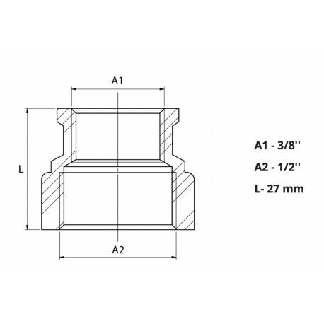 MUFA MOSIĄDZ REDUKCYJNA 1/2X3/8