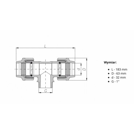 PE TRÓJNIK SKRĘCANY GZ 32X1X32 DO WODY