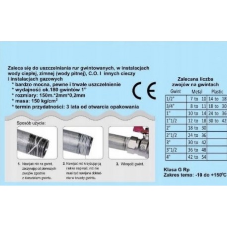 NIĆ DO USZCZELNIANIA GWINTÓW FIRMY DIAMOND