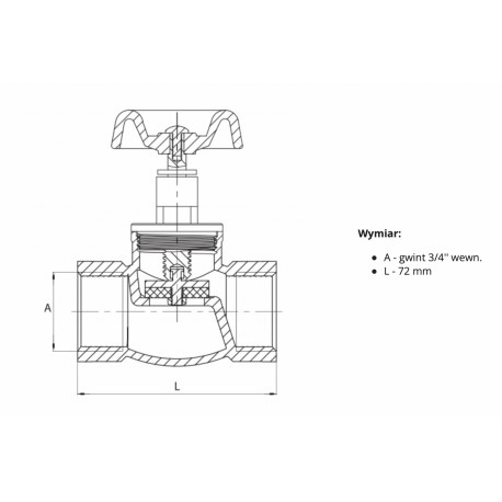 ZAWÓR GRZYBKOWY PRZELOTOWY ŻELIWNY OCYNK M83 3/4 CALA