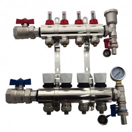 ROZDZIELACZ 11 OBWODOWY MOSIĘŻNY CHROMOWANY DO PODŁOGÓWKI