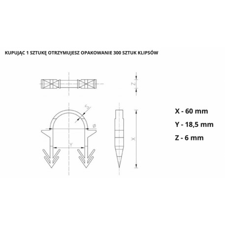 KLIPSY DO TAKERA 60 MM 300 SZT