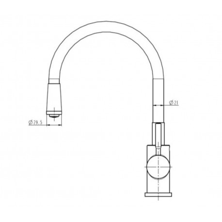 BATERIA KUCHENNA Z WYLEWKĄ ELASTYCZ CZERWONA CHROM