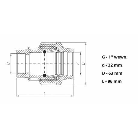PE MUFA SKRĘCANA GW 32X1 DO WODY