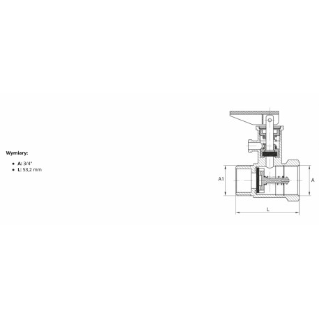ZAWÓR BEZPIECZEŃSTWA Z ZAWOREM ZWROTNYM 3/4 MOTYL