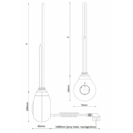 ELEKTRONICZNA GRZAŁKA DO GRZEJNIKÓW Z TERMOSTATEM, DROP BIAŁA 900 W