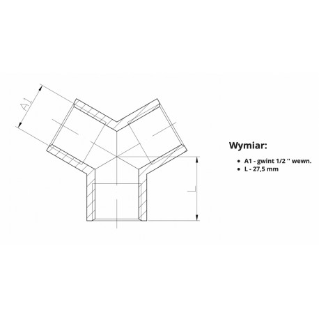 TRÓJNIK MOSIĘŻNY TYPU Y 1/2 CALA GW