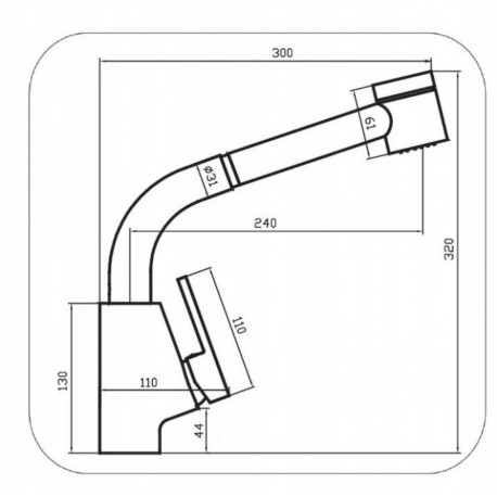 BATERIA ZLEWOZMYWAKOWA Z NATRYSKIEM NEVIS CHROM