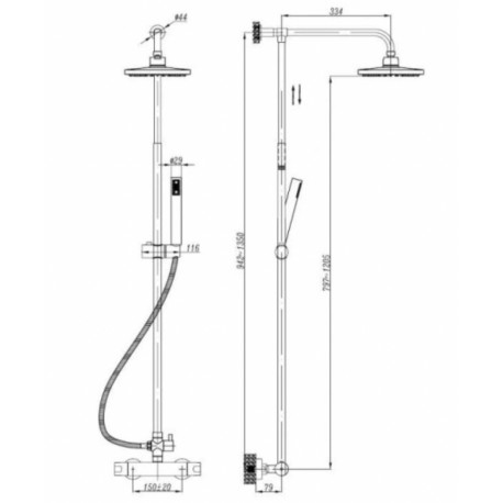 KOMPLET NATRYSKOWY Z DESZCZOWNIĄ OKRĄGŁĄ PAN-51