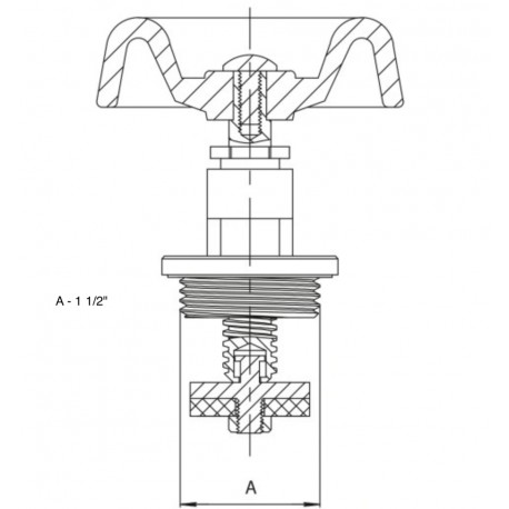 GŁOWICA ZAWORU ŻELIWNEGO PRZELOTOWEGO M83 1 1/2''