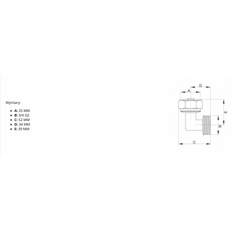 PEX KOLANO 25X3/4 GZ