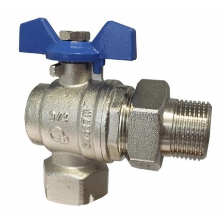 ZAWÓR KULOWY ZE ŚRUBUNKIEM Z DŁAWICĄ KĄTOWY MOTYL 1/2 CAL WZMOCNIONY PN30 HISZPAN