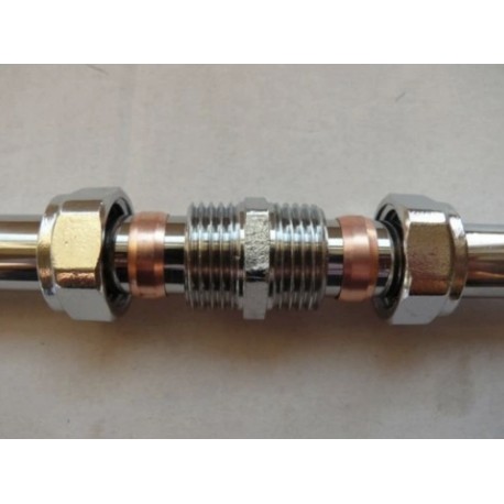 MUFA ZACISKOWA CONEX 22 MM CHROM DO RUR MIEDZIANYCH 15 MM