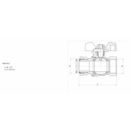 ZAWÓR MOTYL 1/2 ZE ŚRUBUNKIEM WEWNĘTRZNYM HISZPAN