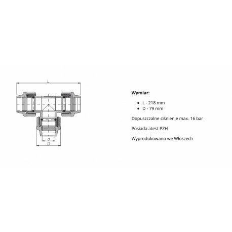 PE TRÓJNIK SKRĘCANY 40X40X40 MM DO WODY