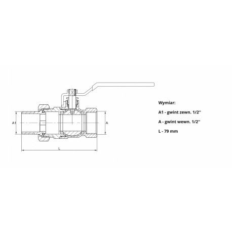 ZAWÓR KULOWY Z DŁAWICĄ 1/2" ZE ŚRUBUNKIEM RĄCZKA HISZPAN