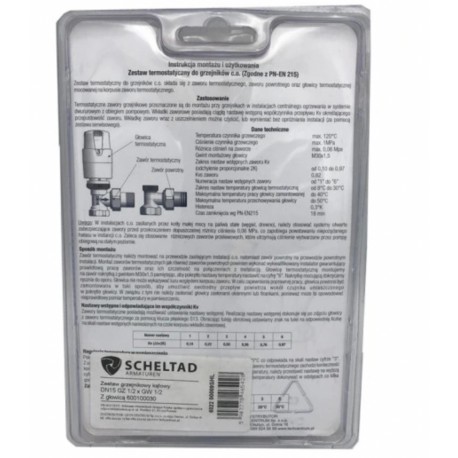 ZESTAW TERMOSTATYCZNY PROSTY 1/2 X 1/2 SCHELTAD