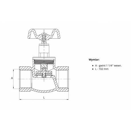 ZAWÓR GRZYBKOWY PRZELOTOWY ŻELIWNY OCYNK M83 1 1/4 CALA