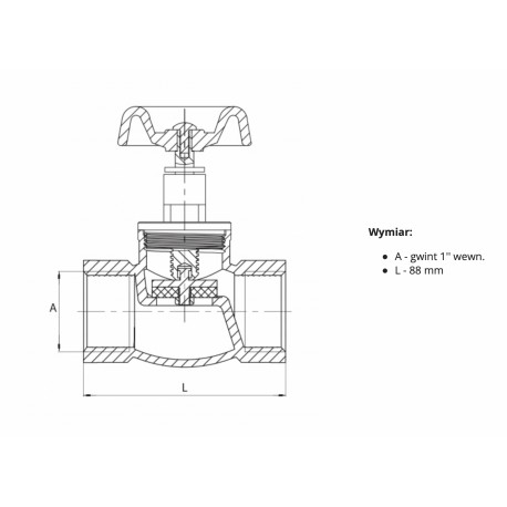 ZAWÓR GRZYBKOWY ŻELIWNY OC PRZELOTOWY M83 1 CAL