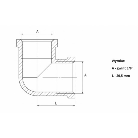 KOLANO MOSIĘŻNE 3/8 CALA