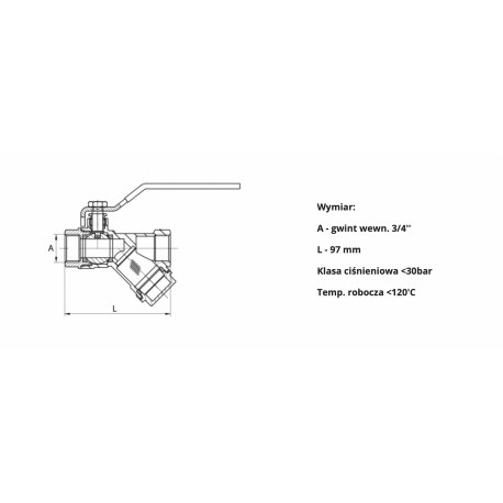 ZAWÓR Z FILTREM I DŁAWICĄ 3/4 CALA WZMOCNIONY PN30 HISZPAN