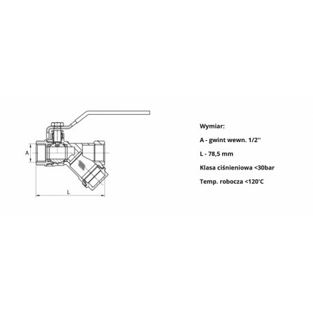 ZAWÓR Z FILTREM I DŁAWICĄ 1/2 CALA WZMOCNIONY PN30 HISZPAN
