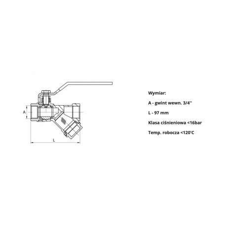 ZAWÓR KULOWY Z FILTREM 1" Z DŁAWICĄ GWXGW