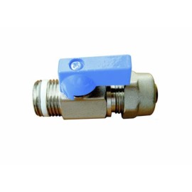 Zaworek kulowy mini 1/2''GZ x 16mm w kolorze niebieskim.