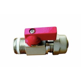 Zaworek kulowy mini 1/2''GZ x 16mm w kolorze czerwonym.