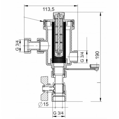 FILTR MAGNETYCZNY 3/4 SEPARATOR ZANIECZYSZCZEŃ IBO