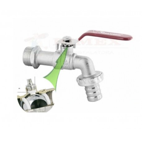 KRAN KULOWY 1/2' Z SZYBKOZŁĄCZKĄ 3/4' Z DŁAWICĄ